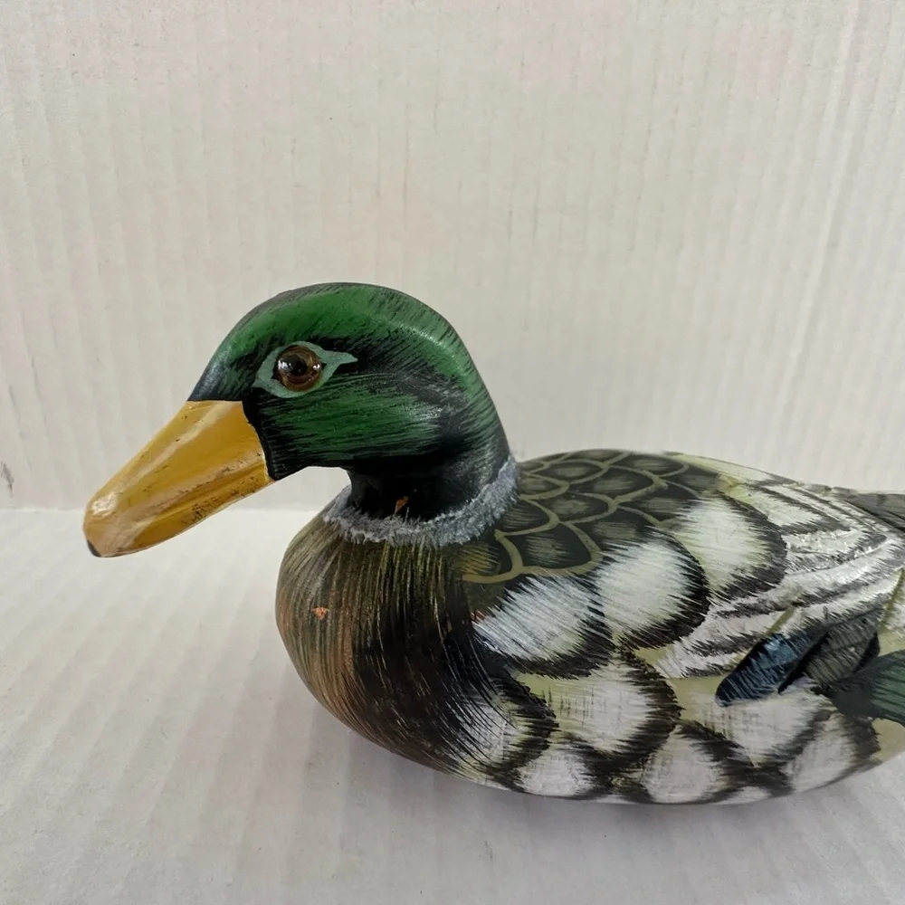 Handcrafted Wooden Duck Figurine - Picture 4 of 14